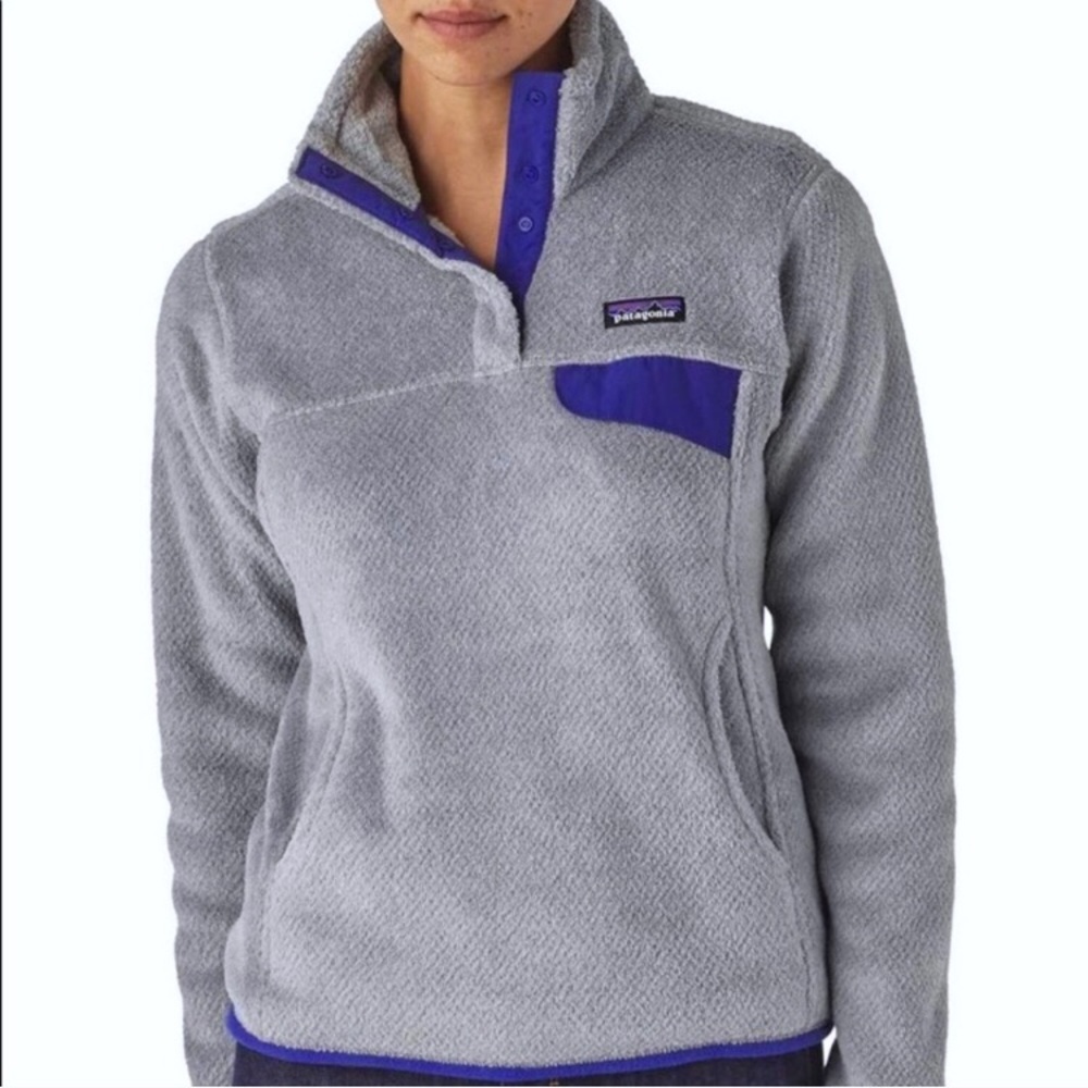 Patagonia Re-Tool Snap-T Pullover Fleece Gray Blue